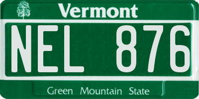 VT license plate NEL876
