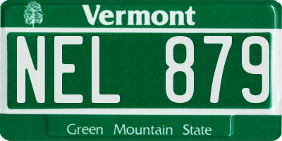 VT license plate NEL879