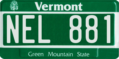 VT license plate NEL881