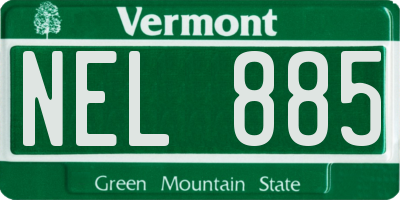 VT license plate NEL885