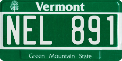 VT license plate NEL891