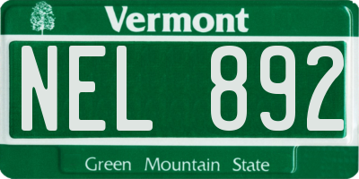 VT license plate NEL892