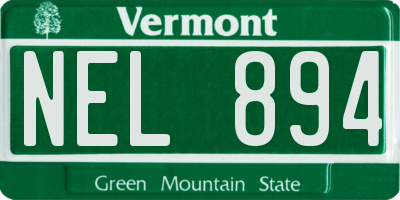 VT license plate NEL894