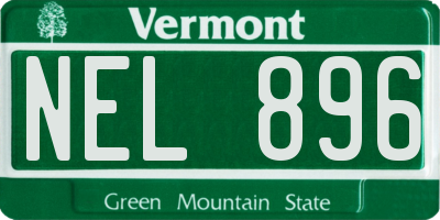 VT license plate NEL896