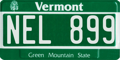 VT license plate NEL899