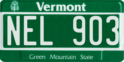 VT license plate NEL903