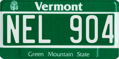 VT license plate NEL904