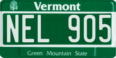 VT license plate NEL905