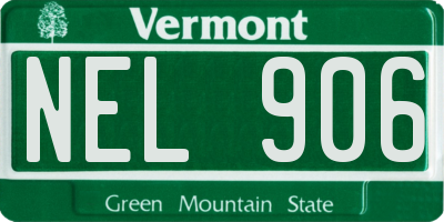 VT license plate NEL906