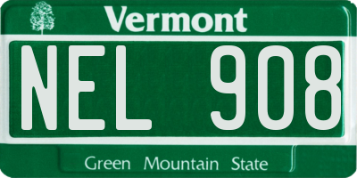 VT license plate NEL908