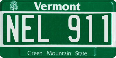 VT license plate NEL911
