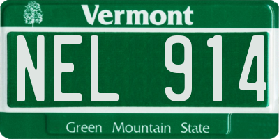 VT license plate NEL914