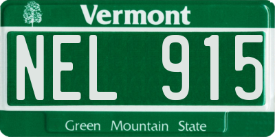 VT license plate NEL915
