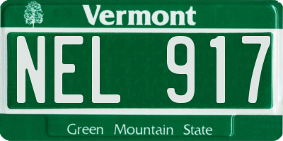 VT license plate NEL917
