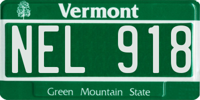VT license plate NEL918