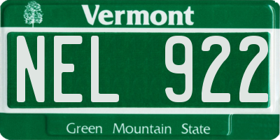 VT license plate NEL922