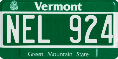 VT license plate NEL924