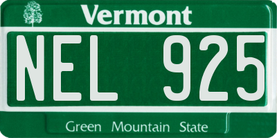 VT license plate NEL925