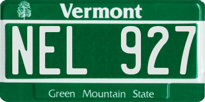 VT license plate NEL927
