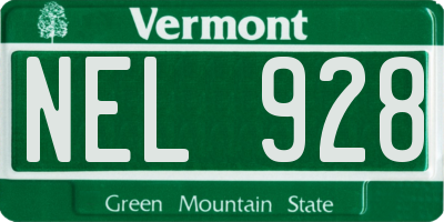 VT license plate NEL928
