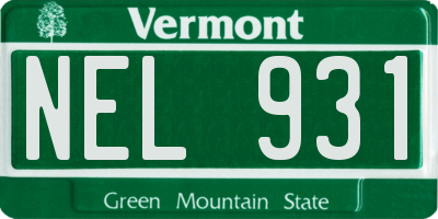 VT license plate NEL931
