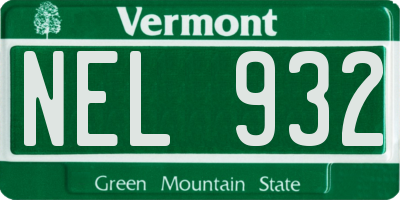 VT license plate NEL932