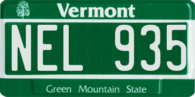 VT license plate NEL935