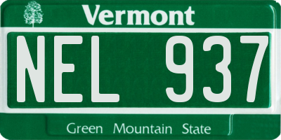 VT license plate NEL937
