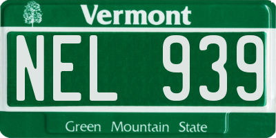 VT license plate NEL939