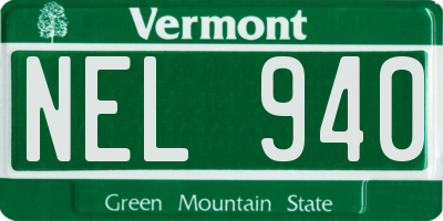 VT license plate NEL940