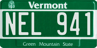 VT license plate NEL941