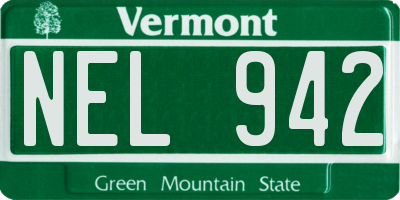 VT license plate NEL942