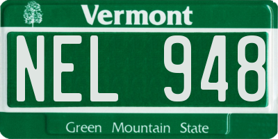 VT license plate NEL948