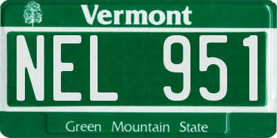 VT license plate NEL951
