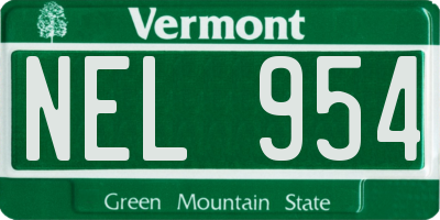 VT license plate NEL954