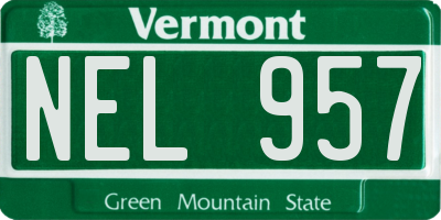 VT license plate NEL957