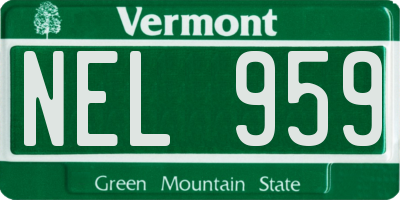 VT license plate NEL959