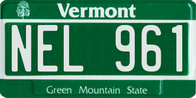 VT license plate NEL961