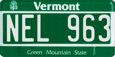 VT license plate NEL963