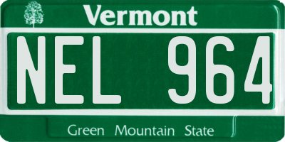 VT license plate NEL964