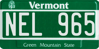 VT license plate NEL965