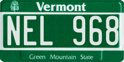 VT license plate NEL968