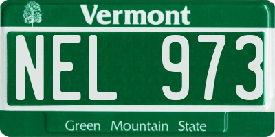 VT license plate NEL973