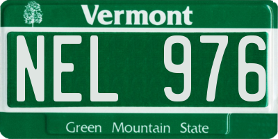 VT license plate NEL976