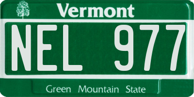 VT license plate NEL977