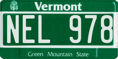 VT license plate NEL978