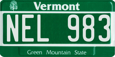 VT license plate NEL983
