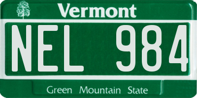 VT license plate NEL984