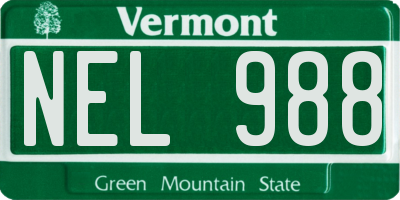 VT license plate NEL988