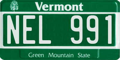 VT license plate NEL991
